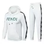 fendi veste et pantalon de jogging fendi logo hoodie white